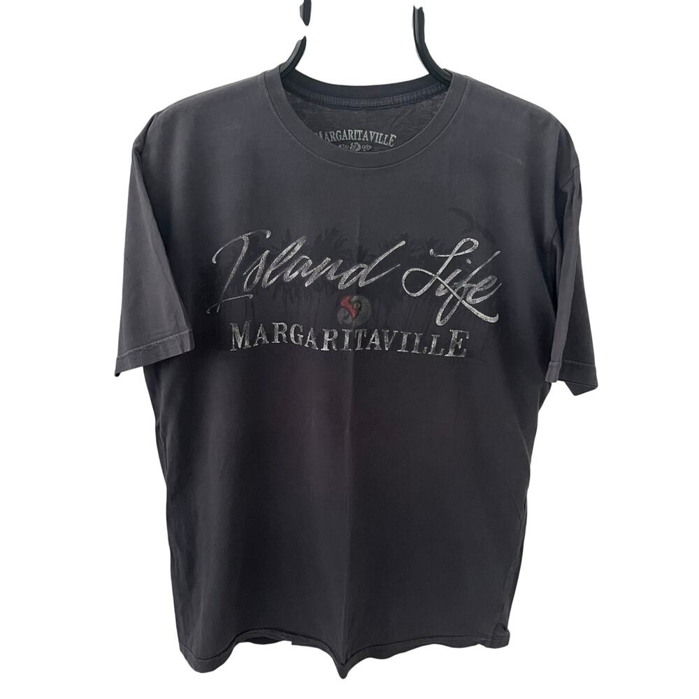 Margaritaville Island Life Distressed Graphic T-Shirt Men’s M Gray Short Sleeve